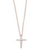 Pave Rose By Effy Diamond Cross Pendant Necklace (1/5 Ct. T.w.) In 14k Rose Gold