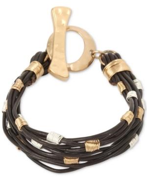 Robert Lee Morris Soho Two-tone Leather Strand Toggle Bracelet