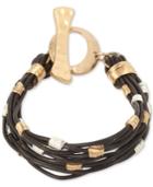 Robert Lee Morris Soho Two-tone Leather Strand Toggle Bracelet