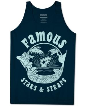 Famous Stars And Straps Men's Mermaid Graphic-print Logo Cotton Tank