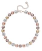 Anne Klein Rose Gold-tone Multi-stone All-around Necklace