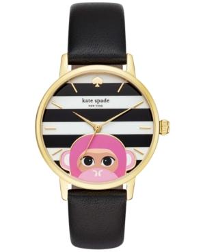 Kate Spade New York Women's Metro Black Leather Strap Watch 34mm Ksw1259