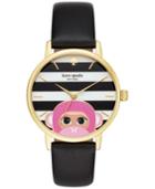 Kate Spade New York Women's Metro Black Leather Strap Watch 34mm Ksw1259