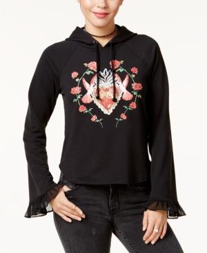 Disney Princess Juniors' Snow White Ruffle-trim Printed Hoodie, Created For Macy's