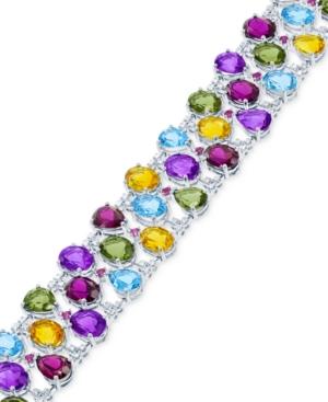 Lali Jewels Multi-stone Statement Bracelet (54 Ct. T.w.) And Diamond (1/2 Ct. T.w.) In 14k White Gold