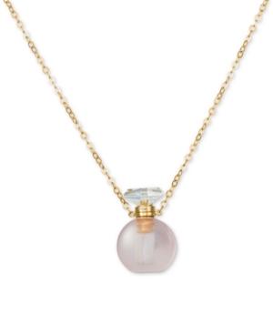 Le Vian Rose Quartz Perfume Jewelry Bottle 20-24 Pendant Necklace (10 Ct. T.w.) In 14k Rose Gold-plated Silver