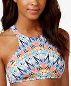 Bar Iii Printed High-neck Bikini Top, Only At Macy's Women's Swimsuit
