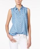 Maison Jules Sleeveless Printed Shirt, Only At Macy's