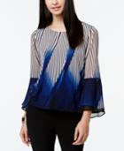 Alfani Layered-sleeve Chiffon Blouson Top, Only At Macy's