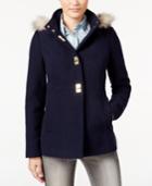 Maralyn & Me Juniors' Hooded Faux-fur-trim Coat