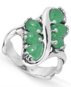 Carolyn Pollack Green Jade Multi Stone Ring In Sterling Silver