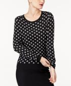 Trina Turk Cotton Dot-print Sweater