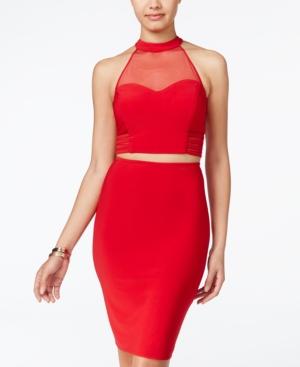 Morgan & Company Juniors' 2-pc. Illusion Bodycon Dress