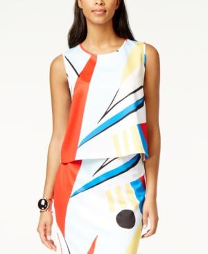Grace Elements Abstract Print Scuba Top