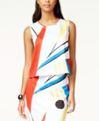 Grace Elements Abstract Print Scuba Top