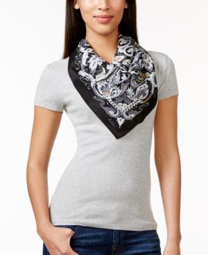 Echo Sea Wave Paisley Silk Square Scarf