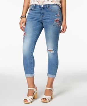 Vanilla Star Juniors' Embroidered Skinny Jeans