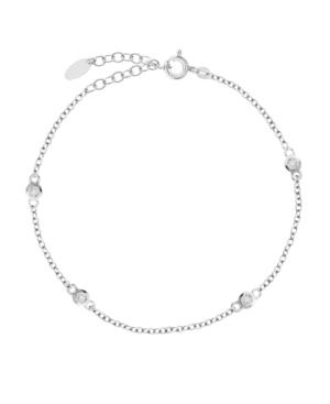 Bodifine Sterling Silver Cz Anklet
