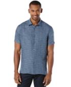 Perry Ellis Men's Big And Tall Space-dyed Chambray Linen Shirt