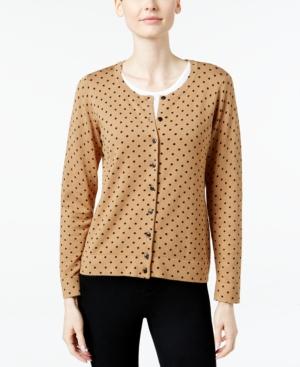 Charter Club Dot-print Cardigan, Only At Macy's