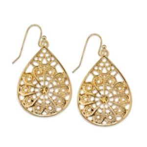 2028 Crystal Filigree Pearshape Earrings