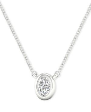 Diamond Oval 18 Pendant Necklace (1/10 Ct. T.w.)