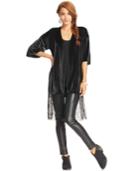 Say What? Juniors' Fringed Velvet Kimono