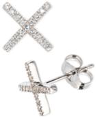 Elsie May Diamond Crisscross Stud Earrings (1/10 Ct. T.w.) In Sterling Silver