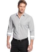 Alfani Men's Gingham Long-sleeve Shirt, Created For Macy's