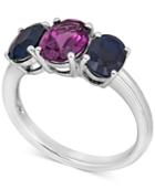 Sapphire (2 Ct. T.w.) & Purple Garnet (1-1/2 Ct. T.w.) Ring In 10k White Gold