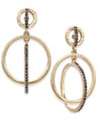 Inc International Concepts Gold-tone Pave Orbital Drop Hoop Earrings, Created For Macy's
