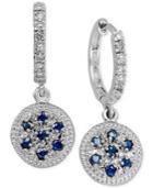 Sapphire (3/8 Ct. T.w.) And Diamond Accent Drop Earrings In 14k White Gold