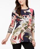 Jm Collection Grommet-trimmed Keyhole Tunic, Created For Macy's