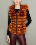 The Fur Vault Fox Fur Hooded Vest