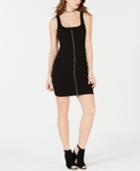 Guess Mirage Embellished Zip-front Bodycon Dress