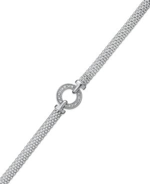 Diamond Mesh Circle Bracelet (1/8 Ct. T.w.) In Sterling Silver