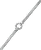 Diamond Mesh Circle Bracelet (1/8 Ct. T.w.) In Sterling Silver