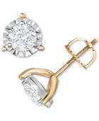 Trumiracle Diamond Three-prong Stud Earrings (1 Ct. T.w.) In 14k Gold