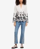 Dkny Cotton Embroidered Scalloped Top, Created For Macy's