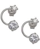 Giani Bernini Cubic Zirconia Curved Drop Earrings In Sterling Silver, Only At Macy's