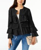 Inc International Concepts Linen Ruffled Jacket, Created For Macy's