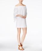 Kensie Oxford Cotton Off-the-shoulder Dress