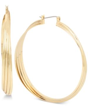 Kenneth Cole New York Gold-tone Extra-large Multi-row Twisted Hoop Earrings