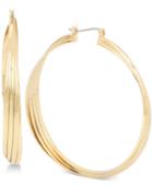 Kenneth Cole New York Gold-tone Extra-large Multi-row Twisted Hoop Earrings