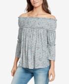 William Rast Lexie Printed Off-the Shoulder Top