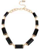 Kenneth Cole New York Gold-tone Black Stone Collar Necklace
