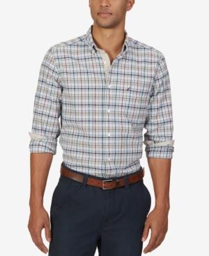 Nautica Men's Plaid Button-down Long-sleeve Shirt