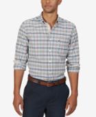 Nautica Men's Plaid Button-down Long-sleeve Shirt