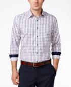 Tasso Elba Men's Plaid Sateen Long-sleeve Shirt, Classic Fit