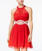 Speechless Juniors' Embellished Infinity Halter Dress